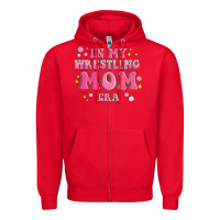 Red in my wrestling mom era Zipper Hoodie - MaliasSmallBusiness