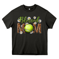 Asphalt blessed mom with tennis and daisy Heavy Core Tee - texasbilliewilder