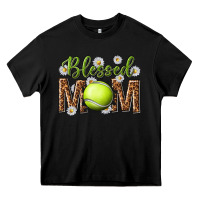 Black blessed mom with tennis and daisy Heavy Core Tee - texasbilliewilder