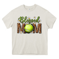 Cream blessed mom with tennis and daisy Heavy Core Tee - texasbilliewilder