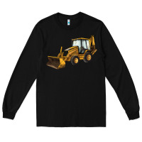 Black Backhoe Loader Truck Long Sleeve Tee - LillyAllenDesigns