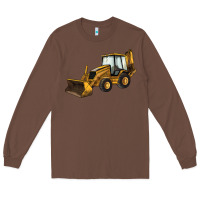 Chestnut Backhoe Loader Truck Long Sleeve Tee - LillyAllenDesigns