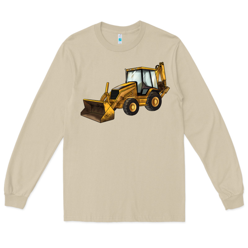 Backhoe Loader Truck Long Sleeve Tee by LillyAllenDesigns | Teevron
