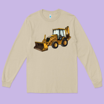Backhoe Loader Truck Long Sleeve Tee Designed By Lillyallendesigns