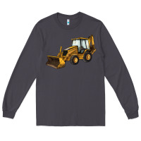 Smoke Backhoe Loader Truck Long Sleeve Tee - LillyAllenDesigns