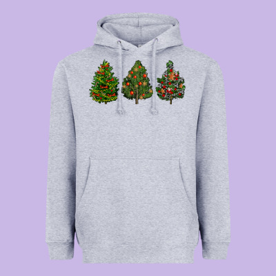 Christmas Trees Heavyweight Hoodie Designed By Lillyallendesigns