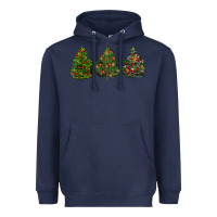 Navy christmas trees Heavyweight Hoodie - LillyAllenDesigns