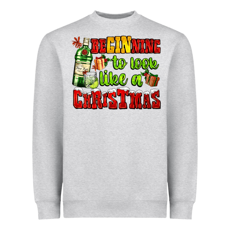Beginning To Look Like A Christmas With Gin And Gifts Heavyweight Sweatshirt by AdoDesignShop | Teevron