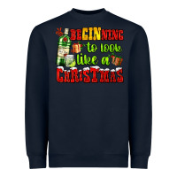 Navy beginning to look like a christmas with gin and gifts Heavyweight Sweatshirt - AdoDesignShop