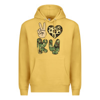 Antique Gold Peace Love Premium Hoodie - Bettercallsaul