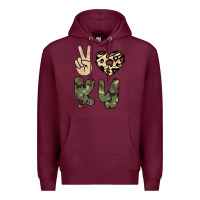 Burgundy Peace Love Premium Hoodie - Bettercallsaul