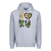 Heather Grey Peace Love Premium Hoodie - Bettercallsaul