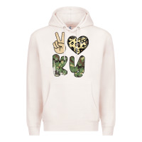 Pale Pink Peace Love Premium Hoodie - Bettercallsaul