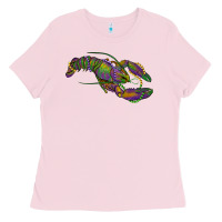 Bubblegum Pink Mardi Gras Crawfish Ladies Tee - RanaPortraitStore