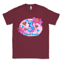 Burgundy back to school flowers third grade 3200x2400 Classic Tee - AdoDesignShop