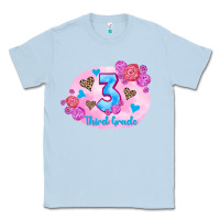 Dusty Blue back to school flowers third grade 3200x2400 Classic Tee - AdoDesignShop