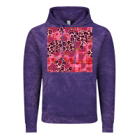 Cloud Purple valentines day roses leopard seamless pattern Vintage Hoodie - JahusDesignShop