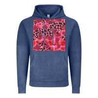 Vintage Denim valentines day roses leopard seamless pattern Vintage Hoodie - JahusDesignShop