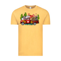 Vintage Mustard ma medical assistant nurse truck with cactus and sunflowers Vintage Tee - AdoDesignShop
