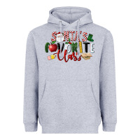 Heather Grey Santa's Favorite Class Christmas Heavyweight Hoodie - LillyAllenDesigns