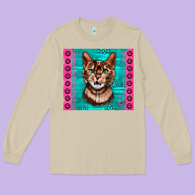 Western Bengal Cat Long Sleeve Tee Designed By Lillyallendesigns