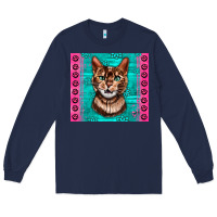 Navy Western Bengal Cat Long Sleeve Tee - LillyAllenDesigns