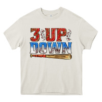 Cream 3 up 3 down baseball Heavy Core Tee - texasbilliewilder