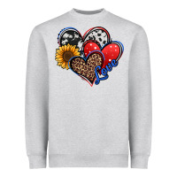 Heather Grey 4th of july american hearts Heavyweight Sweatshirt - Jasminsmagicworld