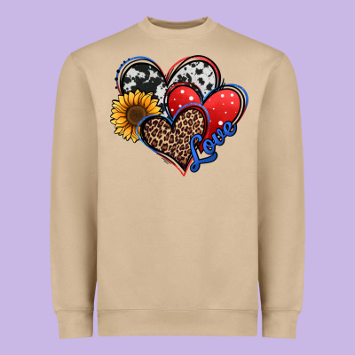 4th Of July American Hearts Heavyweight Sweatshirt Designed By Jasminsmagicworld