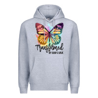 Heather Grey transformed by god's love Premium Hoodie - JahusDesignShop