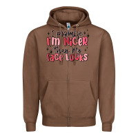Chestnut i promise i'm nicer than my face looks Zipper Hoodie - MaliasSmallBusiness