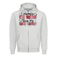Dove Grey i promise i'm nicer than my face looks Zipper Hoodie - MaliasSmallBusiness