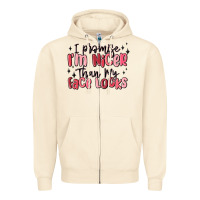 Sandshell i promise i'm nicer than my face looks Zipper Hoodie - MaliasSmallBusiness