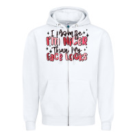 White i promise i'm nicer than my face looks Zipper Hoodie - MaliasSmallBusiness