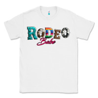 White rodeo babe turquoise serape cowhide leopard Classic Tee - Artiststas