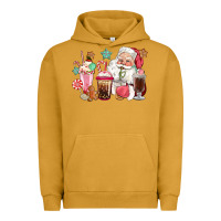 Pigment Peanut Butter pink santa christmas santa coffe cups Urban Hoodie - CowGirlArtShop