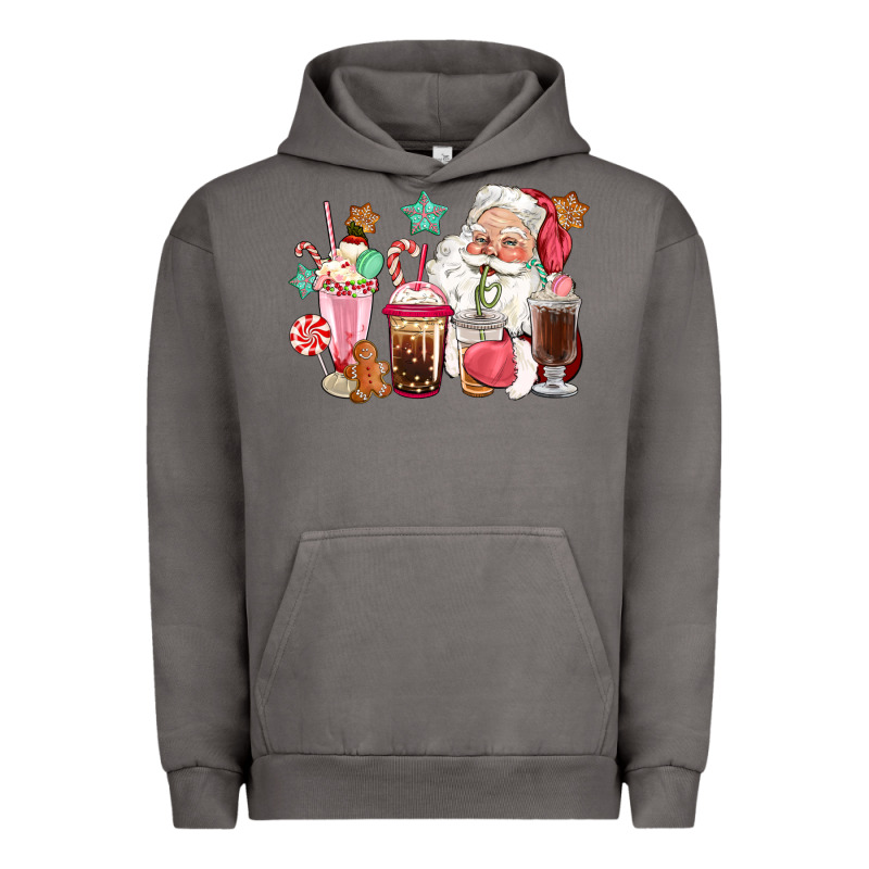 Pink Santa Christmas Santa Coffe Cups Urban Hoodie by CowGirlArtShop | Teevron