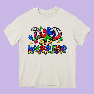 Dad Of A Warrior Heavy Core Tee Designed By Zillion Design Studio
