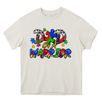 Cream dad of a warrior Heavy Core Tee - Zillion Design Studio