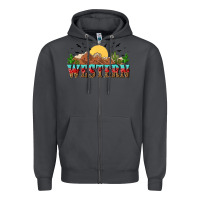 Smoke western Zipper Hoodie - NancyCooperArtShop