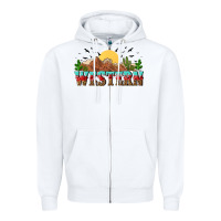 White western Zipper Hoodie - NancyCooperArtShop
