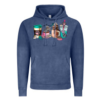 Vintage Denim cat  coffee cup Vintage Hoodie - AdoDesignShop