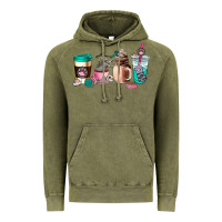 Vintage Olive cat  coffee cup Vintage Hoodie - AdoDesignShop