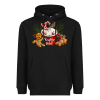 Black christmas vibes hot cocoa Heavyweight Hoodie - LillyAllenDesigns