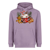 Lavender christmas vibes hot cocoa Heavyweight Hoodie - LillyAllenDesigns