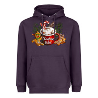 Plum christmas vibes hot cocoa Heavyweight Hoodie - LillyAllenDesigns