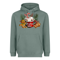 Sage christmas vibes hot cocoa Heavyweight Hoodie - LillyAllenDesigns