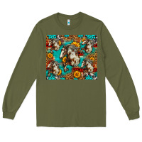 Army Green mustang horse western Long Sleeve Tee - LillyAllenDesigns