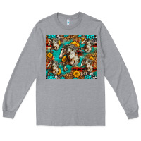 Heather Grey mustang horse western Long Sleeve Tee - LillyAllenDesigns