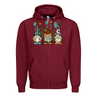 Burgundy western gnomies Zipper Hoodie - NancyCooperArtShop